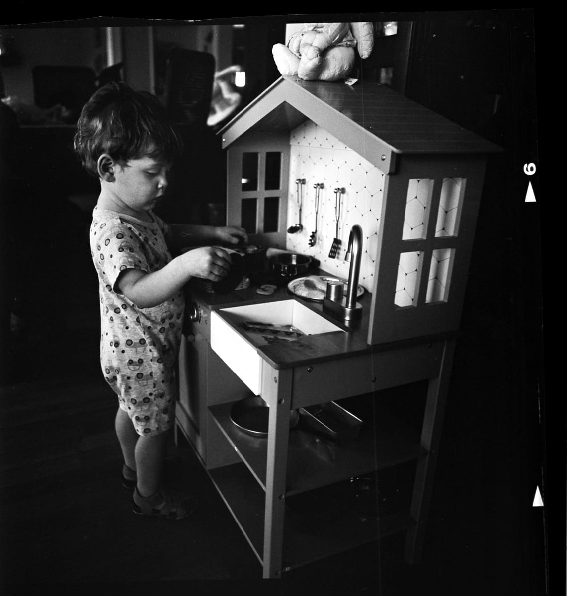 Serious about his cooking.