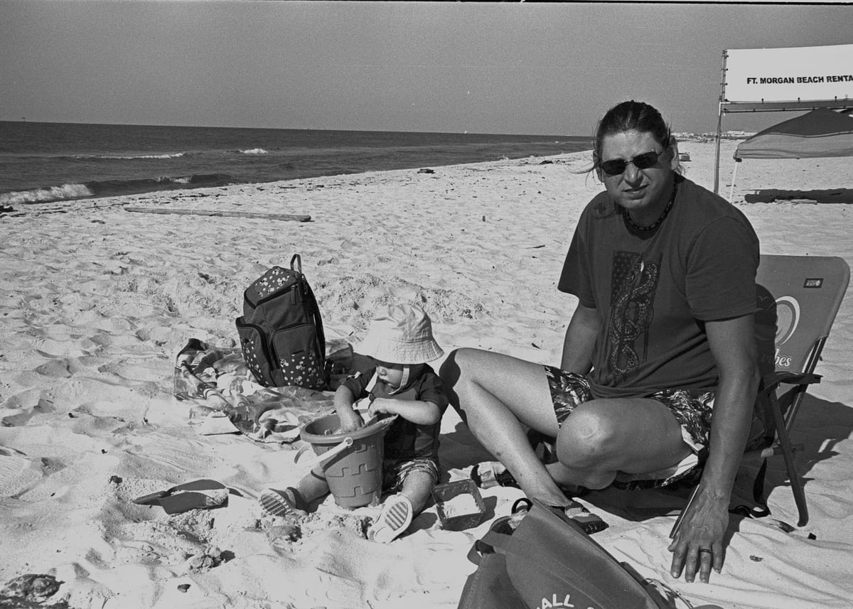 Ben and Christian in sand 1